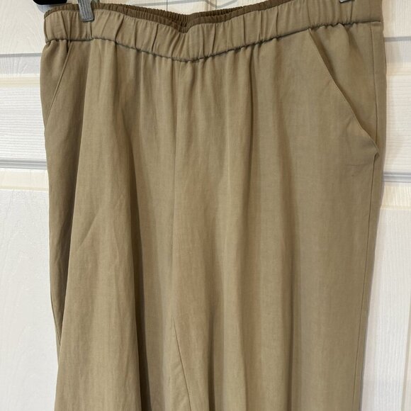 Coldwater Creek Womens Pant Natural Fit M Silk Linen Blend Pull On Travel Flowy - Picture 4 of 9